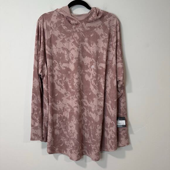 Eddie Bauer Tops - Eddie Bauer Women's Solarflex Long Sleeve Print Hoodie NEW Pink Plus 3X UPF
